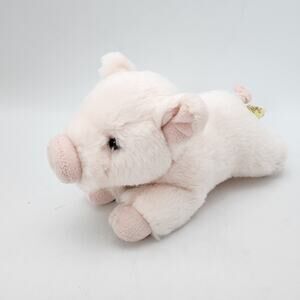 Miyoni Aurora Pig Plush 9" Light Pink Curly Tail Beanie Stuffed Animal Toy 2021